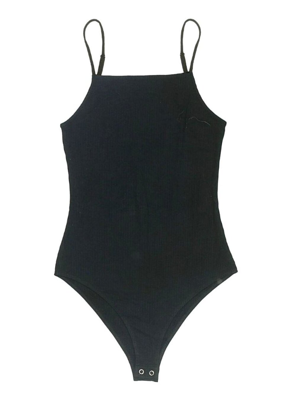 Wild Fable Women's Large Black Ribbed Knit Spaghetti Strap Bodysuit